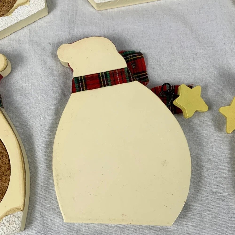 Festive Snowman Cork Coasters Set - Set of 6 Coasters and Storage Holder Holiday